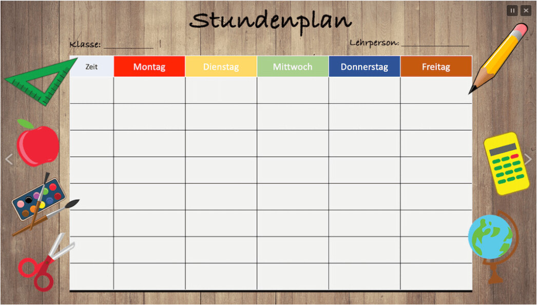 Stundenplan leer – Schule Bözberg